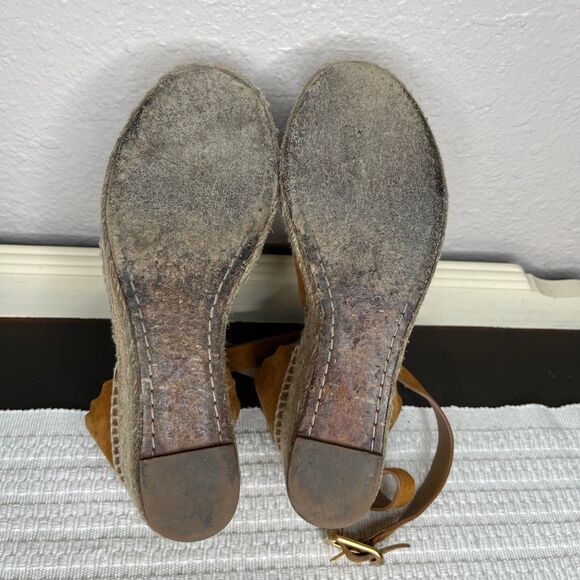 Chloe Lauren Reef Peep Toe Wedge Heel Suede Espadrille Wedge Sandal Size 7.5 - Picture 7 of 11